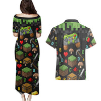 100 Days Level Unlocked Couples Matching Puletasi and Hawaiian Shirt Gaming 100 Days of School Boys