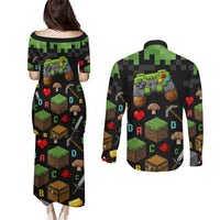 100 Days Level Unlocked Couples Matching Puletasi and Long Sleeve Button Shirt Gaming 100 Days of School Boys