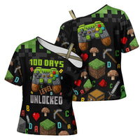 100 Days Level Unlocked Cross Shoulder Shirt Gaming 100 Days of School Boys