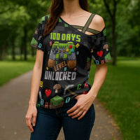 100 Days Level Unlocked Cross Shoulder Shirt Gaming 100 Days of School Boys