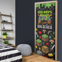 100 Days Level Unlocked Door Cover Gaming 100 Days of School Boys