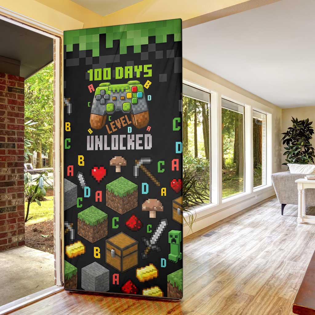 100 Days Level Unlocked Door Cover Gaming 100 Days of School Boys