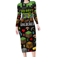 100 Days Level Unlocked Family Matching Long Sleeve Bodycon Dress and Hawaiian Shirt Gaming 100 Days of School Boys