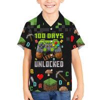100 Days Level Unlocked Family Matching Off Shoulder Maxi Dress and Hawaiian Shirt Gaming 100 Days of School Boys
