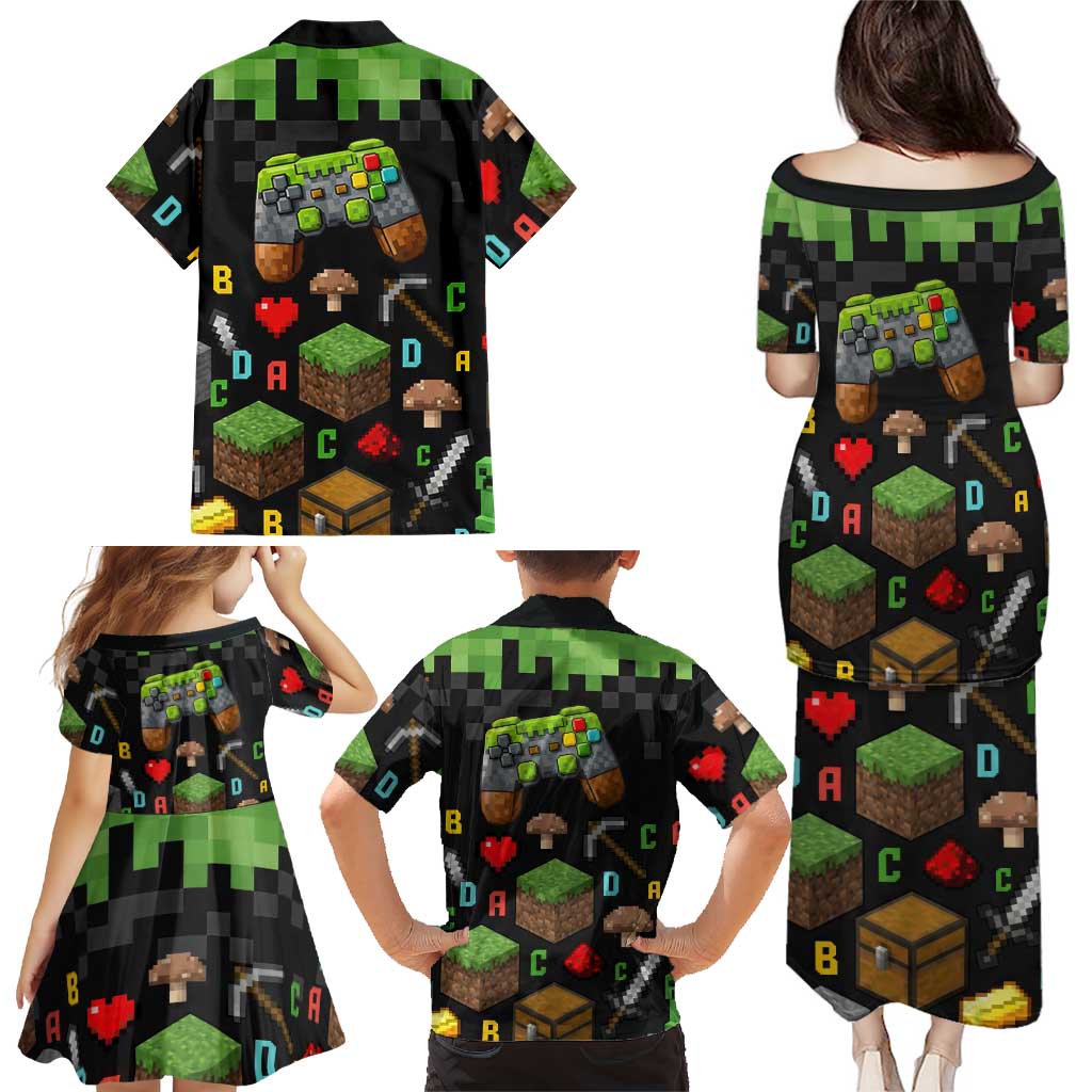 100 Days Level Unlocked Family Matching Puletasi and Hawaiian Shirt Gaming 100 Days of School Boys