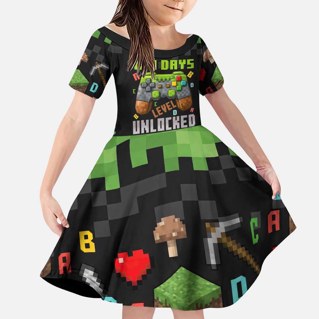 100 Days Level Unlocked Family Matching Summer Maxi Dress and Hawaiian Shirt Gaming 100 Days of School Boys