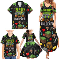 100 Days Level Unlocked Family Matching Summer Maxi Dress and Hawaiian Shirt Gaming 100 Days of School Boys