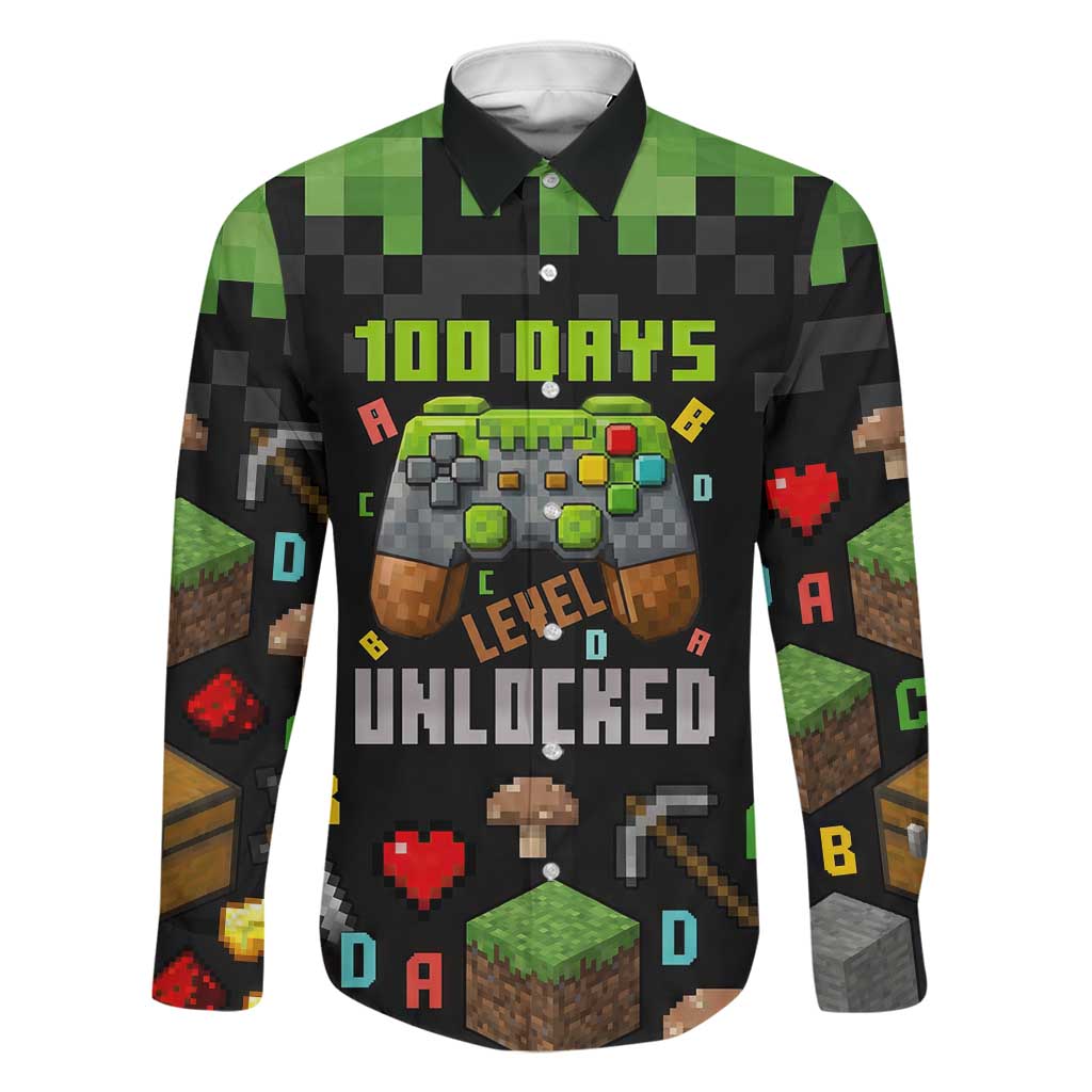 100 Days Level Unlocked Family Matching Tank Maxi Dress and Hawaiian Shirt Gaming 100 Days of School Boys