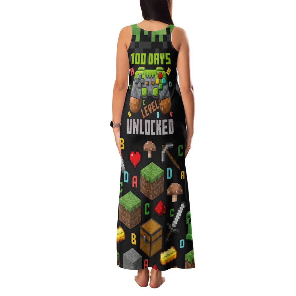 100 Days Level Unlocked Family Matching Tank Maxi Dress and Hawaiian Shirt Gaming 100 Days of School Boys