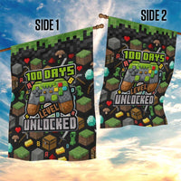 100 Days Level Unlocked Garden Flag Gaming 100 Days of School Boys