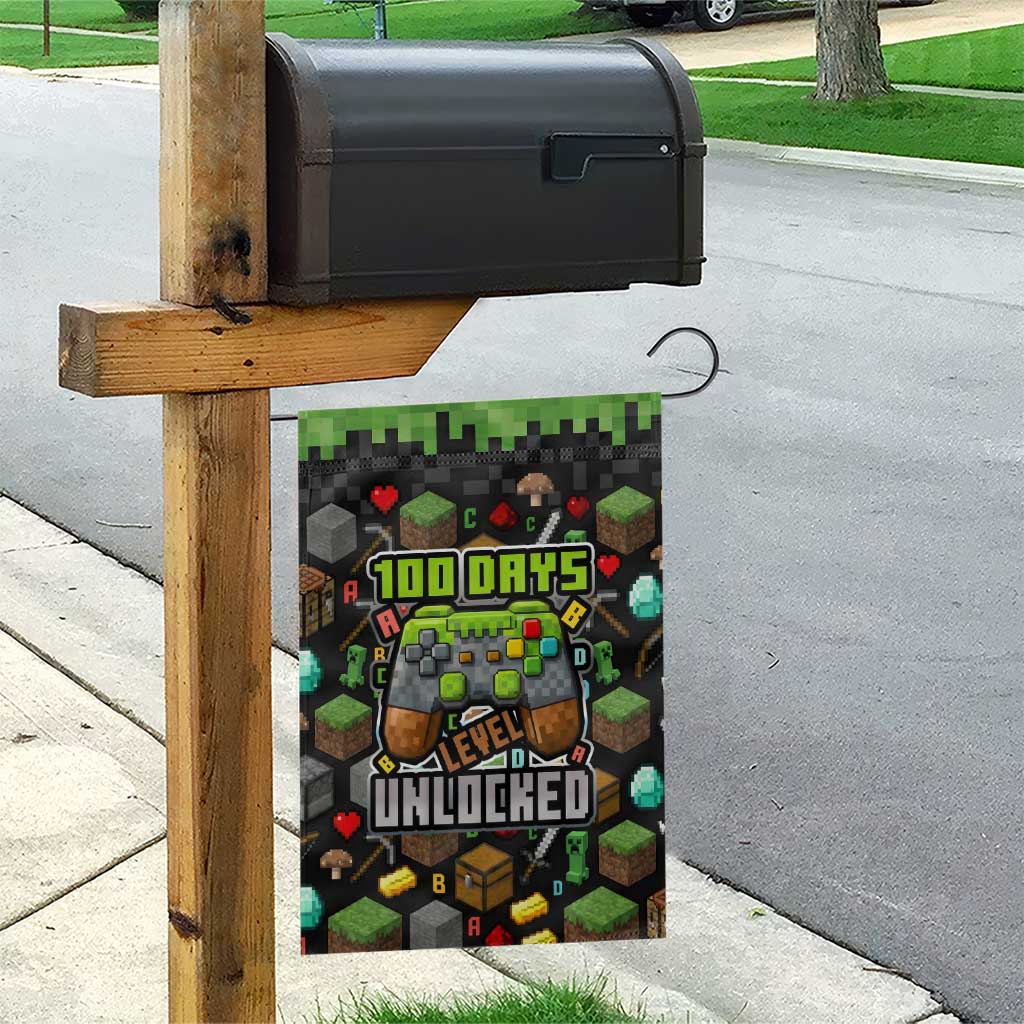 100 Days Level Unlocked Garden Flag Gaming 100 Days of School Boys
