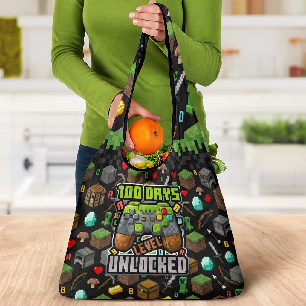 100 Days Level Unlocked Grocery Bag Gaming 100 Days of School Boys