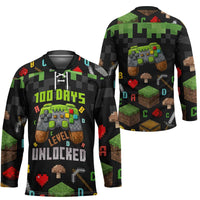 100 Days Level Unlocked Hockey Jersey Gaming 100 Days of School Boys