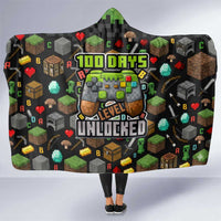 100 Days Level Unlocked Hooded Blanket Gaming 100 Days of School Boys