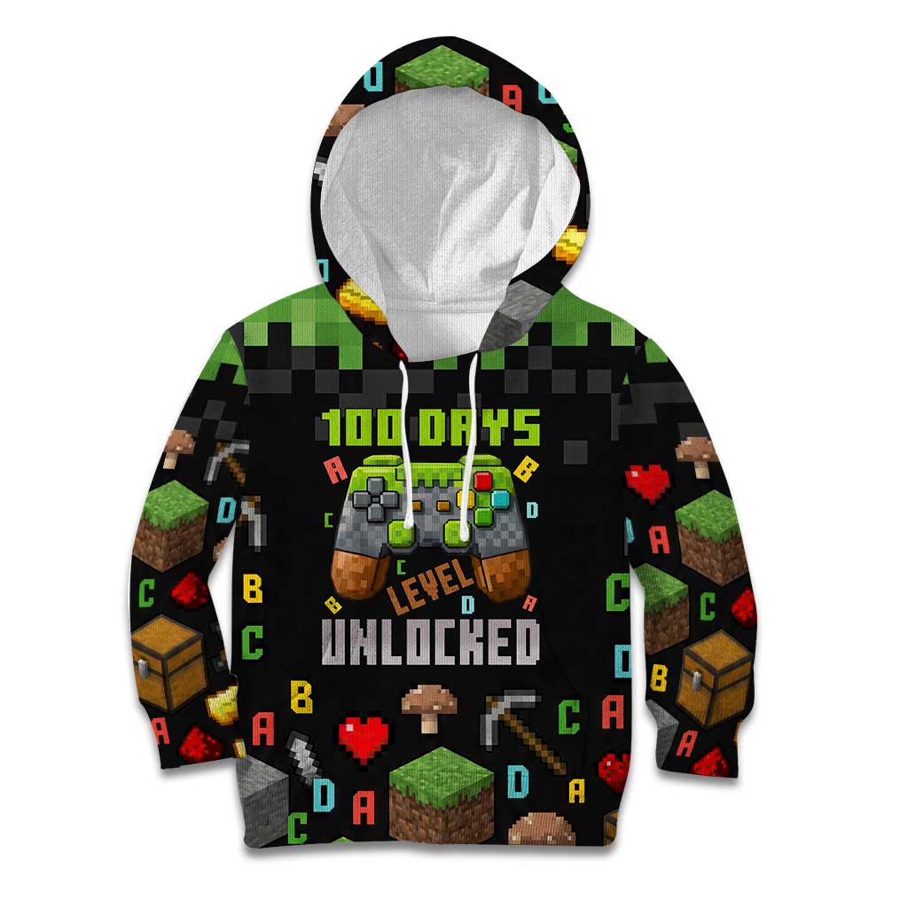 100 Days Level Unlocked Kid Hoodie Gaming 100 Days of School Boys