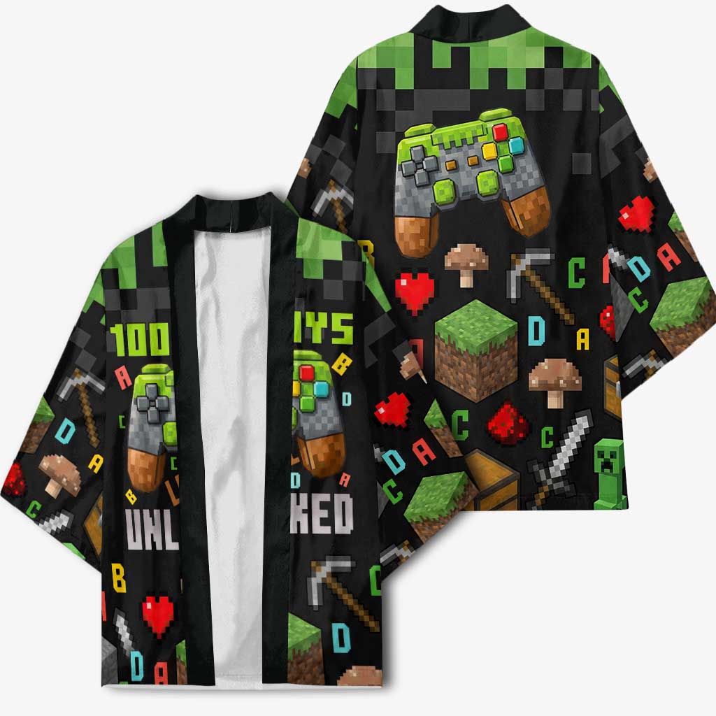 100 Days Level Unlocked Kimono Gaming 100 Days of School Boys