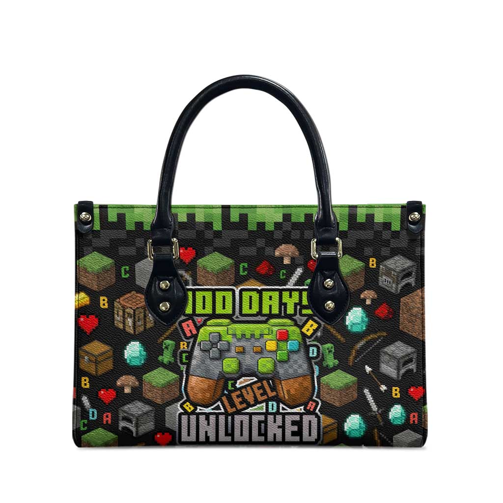 100 Days Level Unlocked Leather Bag Gaming 100 Days of School Boys