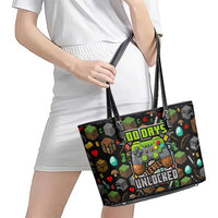 100 Days Level Unlocked Leather Tote Bag Gaming 100 Days of School Boys