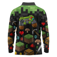 100 Days Level Unlocked Long Sleeve Polo Shirt Gaming 100 Days of School Boys