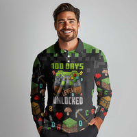 100 Days Level Unlocked Long Sleeve Polo Shirt Gaming 100 Days of School Boys
