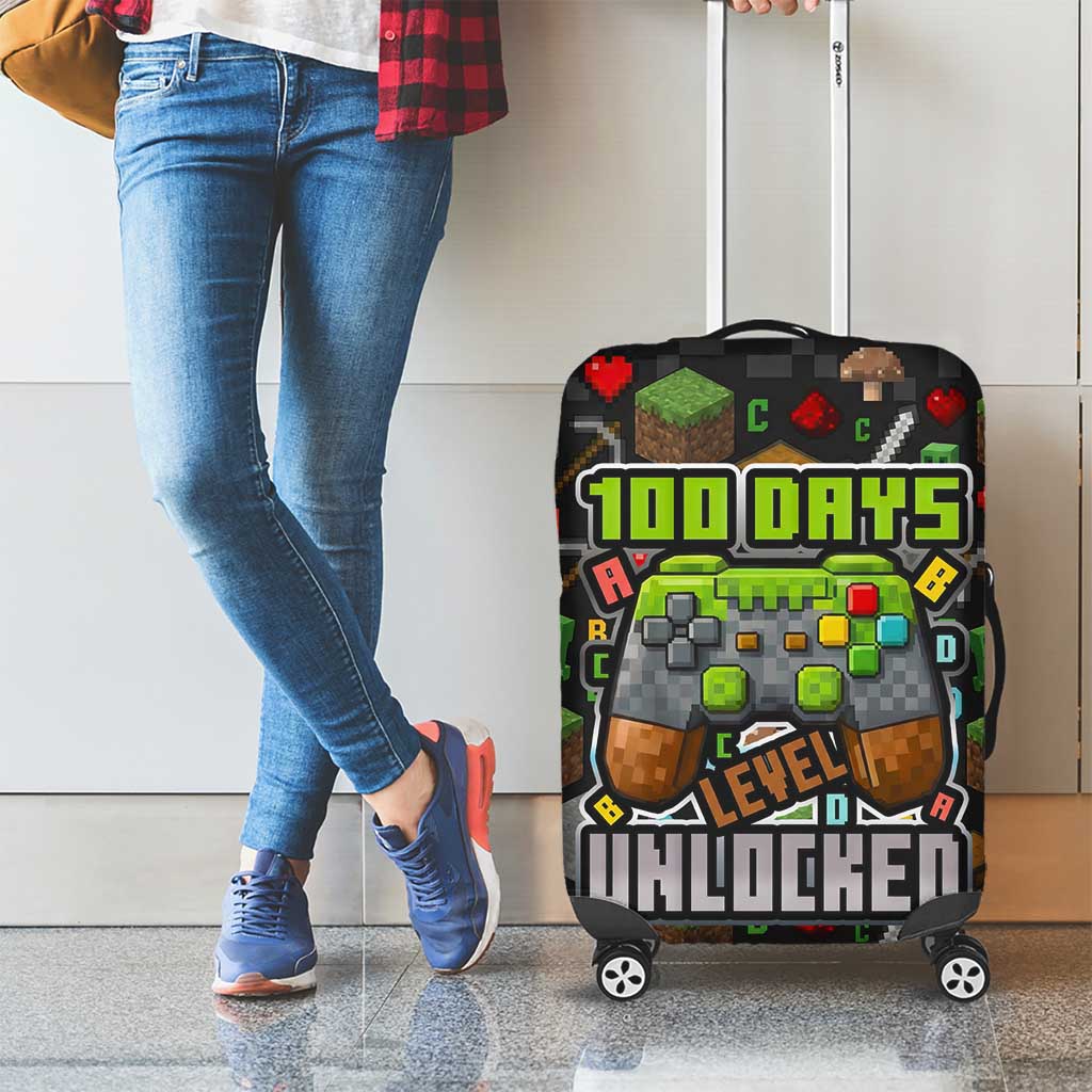 100 Days Level Unlocked Luggage Cover Gaming 100 Days of School Boys