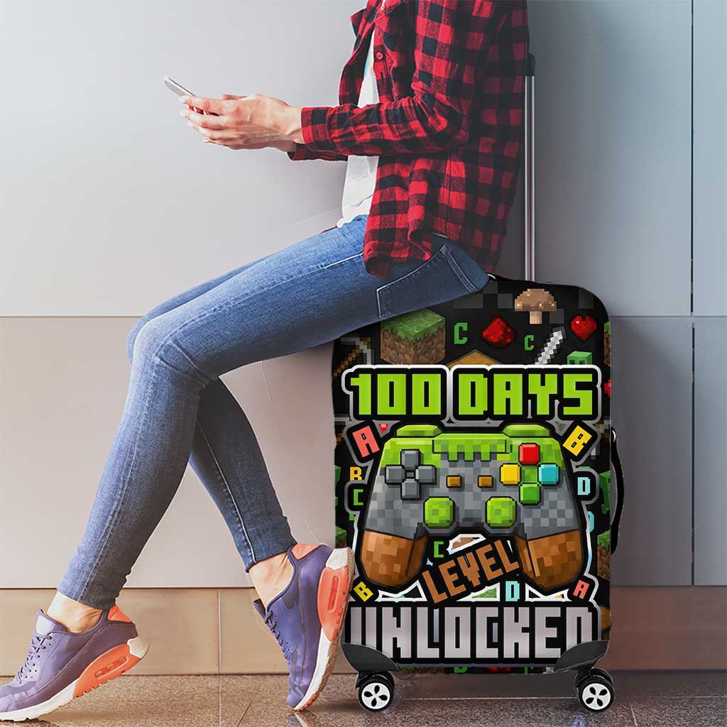 100 Days Level Unlocked Luggage Cover Gaming 100 Days of School Boys