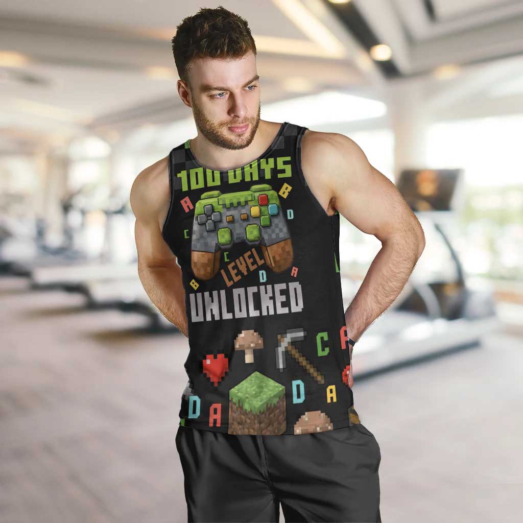 100 Days Level Unlocked Men Tank Top Gaming 100 Days of School Boys