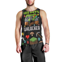 100 Days Level Unlocked Men Tank Top Gaming 100 Days of School Boys