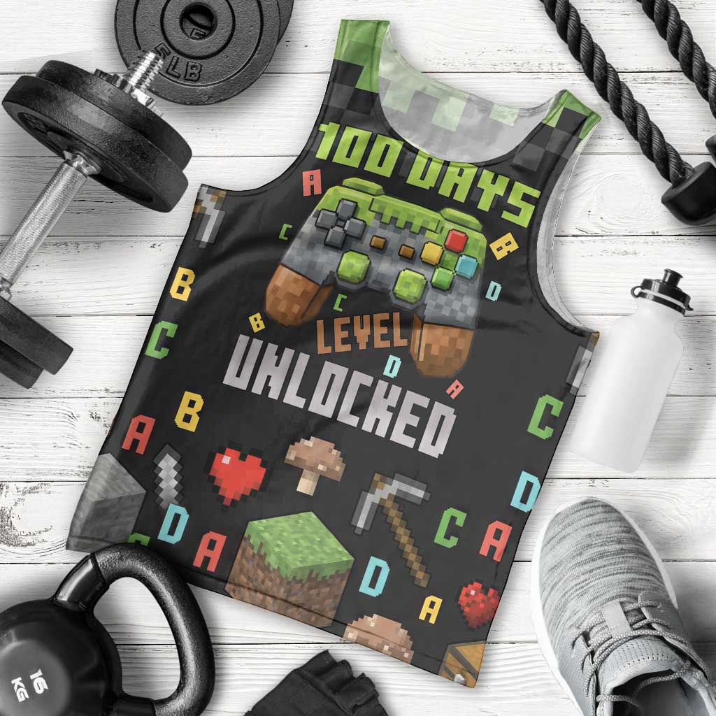 100 Days Level Unlocked Men Tank Top Gaming 100 Days of School Boys