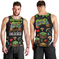 100 Days Level Unlocked Men Tank Top Gaming 100 Days of School Boys