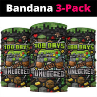 100 Days Level Unlocked Neck Gaiter Gaming 100 Days of School Boys