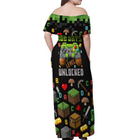 100 Days Level Unlocked Off Shoulder Maxi Dress Gaming 100 Days of School Boys