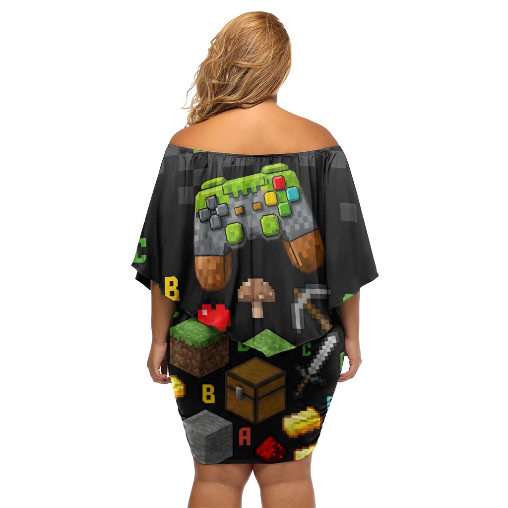 100 Days Level Unlocked Off Shoulder Short Dress Gaming 100 Days of School Boys