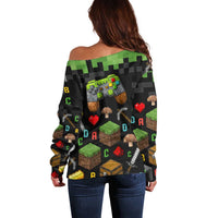 100 Days Level Unlocked Off Shoulder Sweater Gaming 100 Days of School Boys