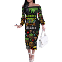 100 Days Level Unlocked Off The Shoulder Long Sleeve Dress Gaming 100 Days of School Boys