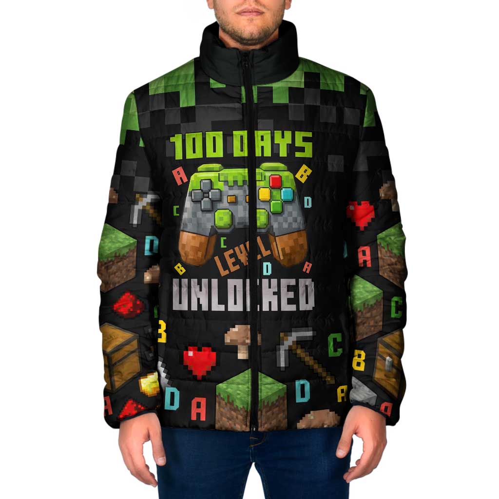 100 Days Level Unlocked Padded Jacket Gaming 100 Days of School Boys