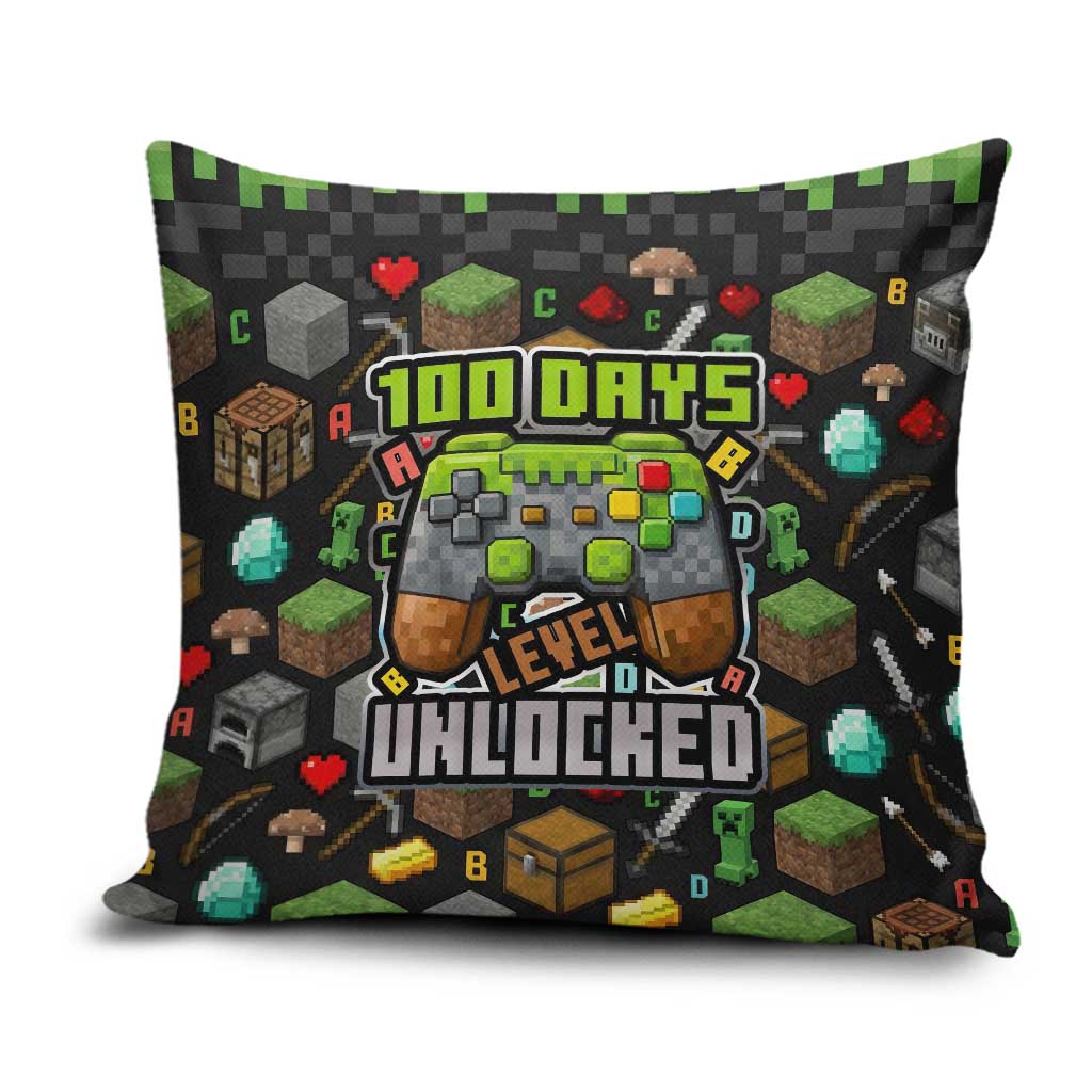 100 Days Level Unlocked Pillow Cover Gaming 100 Days of School Boys