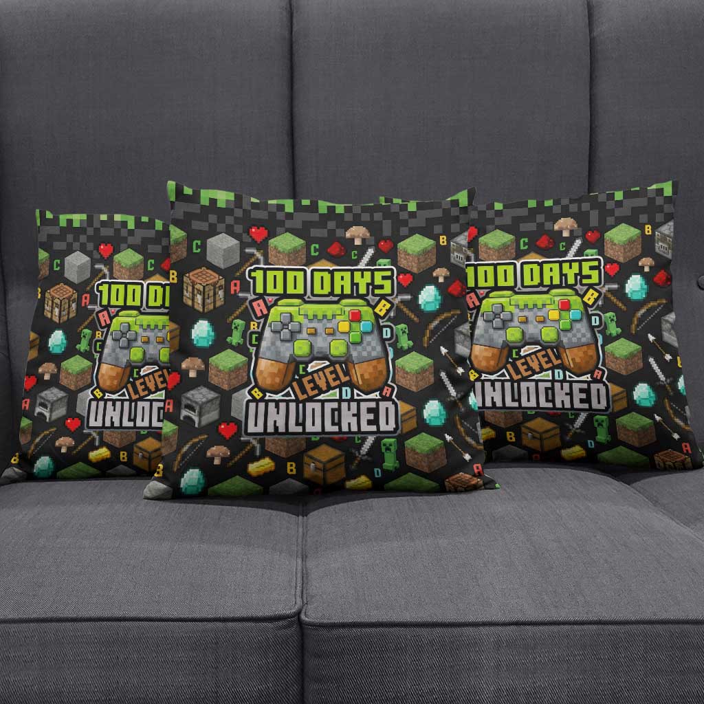 100 Days Level Unlocked Pillow Cover Gaming 100 Days of School Boys