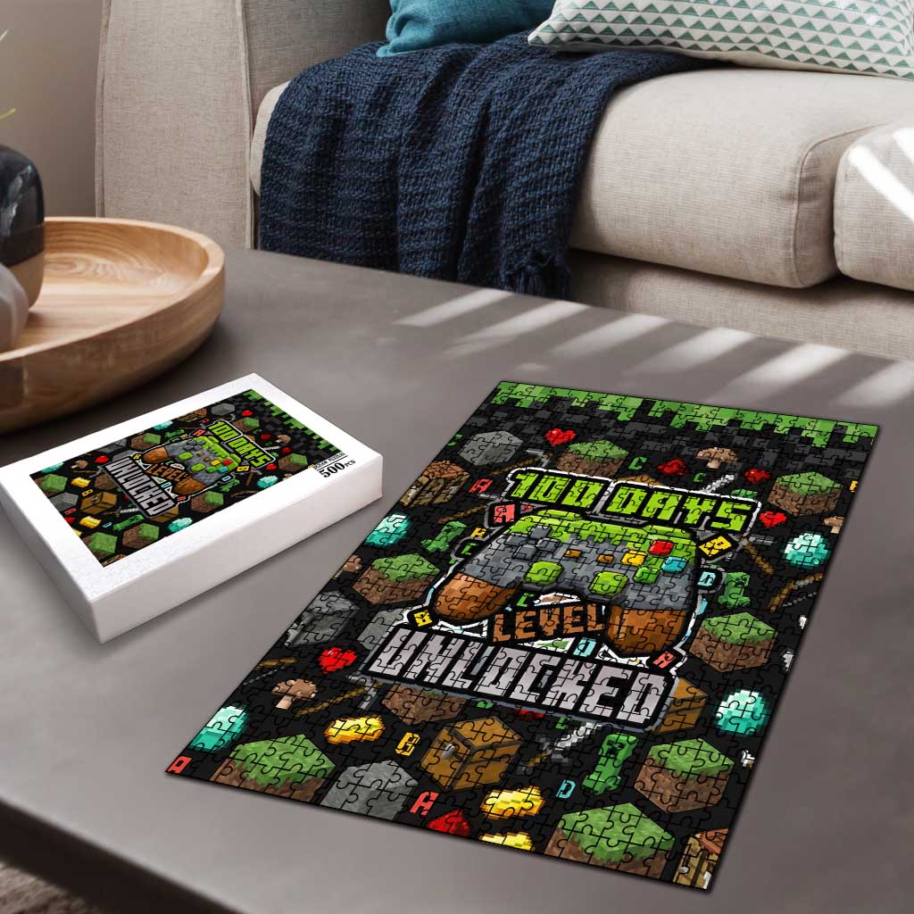 100 Days Level Unlocked Puzzle Gaming 100 Days of School Boys