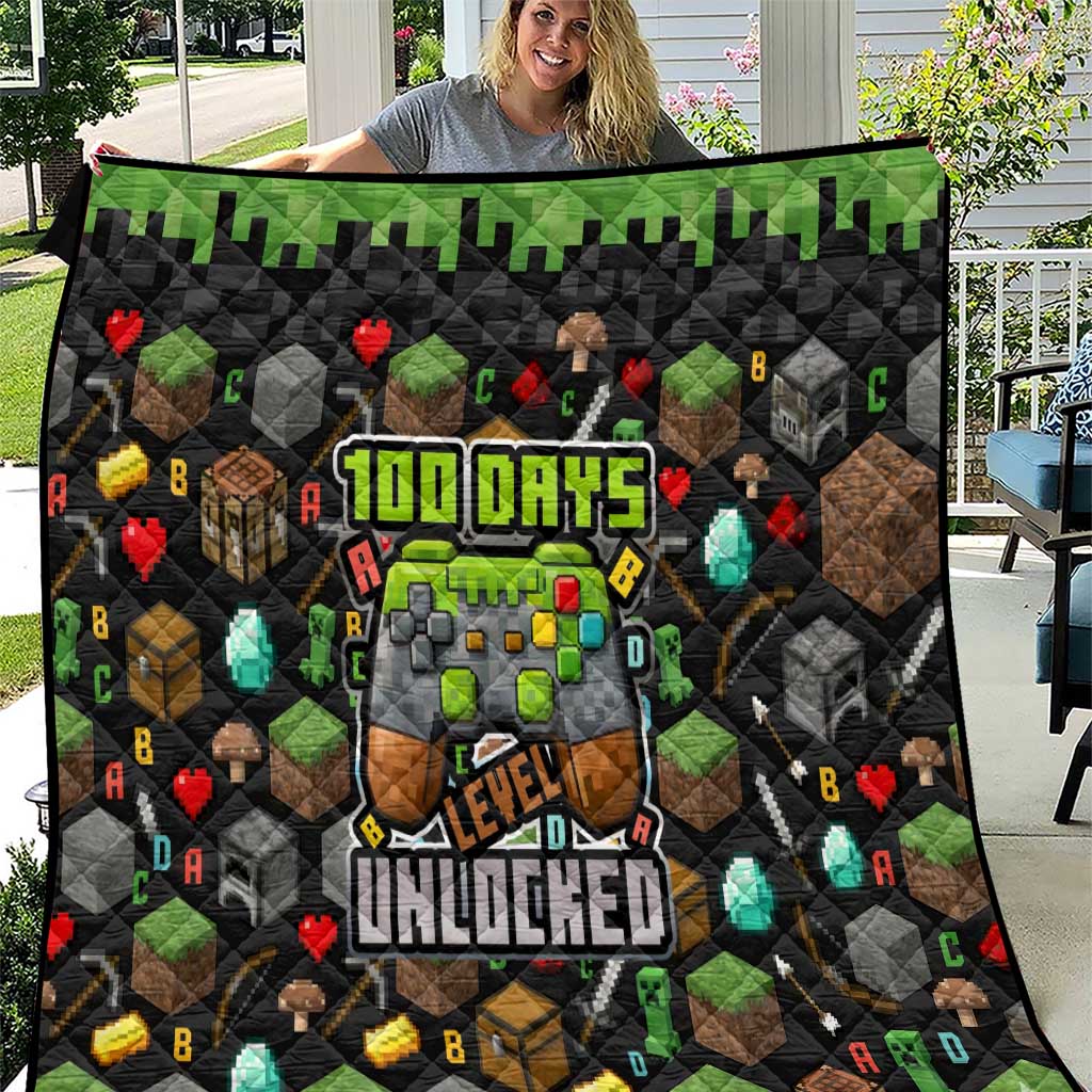 100 Days Level Unlocked Quilt Gaming 100 Days of School Boys