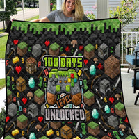 100 Days Level Unlocked Quilt Gaming 100 Days of School Boys