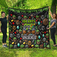 100 Days Level Unlocked Quilt Gaming 100 Days of School Boys