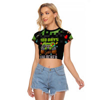 100 Days Level Unlocked Raglan Cropped T Shirt Gaming 100 Days of School Boys