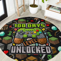 100 Days Level Unlocked Round Carpet Gaming 100 Days of School Boys