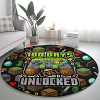 100 Days Level Unlocked Round Carpet Gaming 100 Days of School Boys