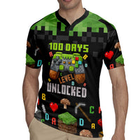 100 Days Level Unlocked Rugby Jersey Gaming 100 Days of School Boys
