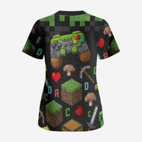 100 Days Level Unlocked Scrub Top Gaming 100 Days of School Boys