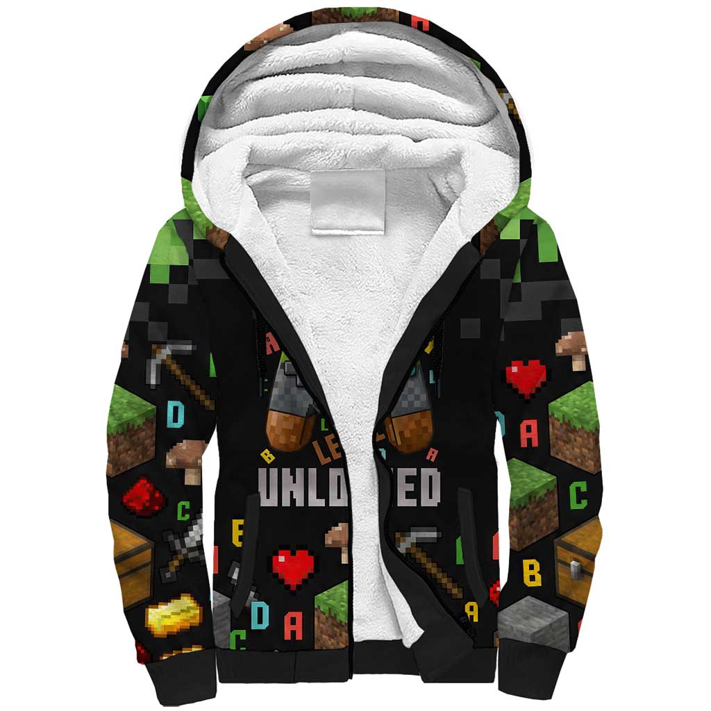 100 Days Level Unlocked Sherpa Hoodie Gaming 100 Days of School Boys