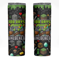 100 Days Level Unlocked Skinny Tumbler Gaming 100 Days of School Boys