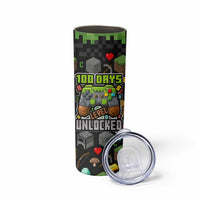 100 Days Level Unlocked Skinny Tumbler Gaming 100 Days of School Boys